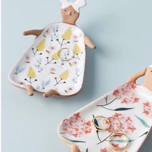 Anthropologie Cottage Arita Ladylike Pastel Floral Ceramic Jewelry Trinket Dish